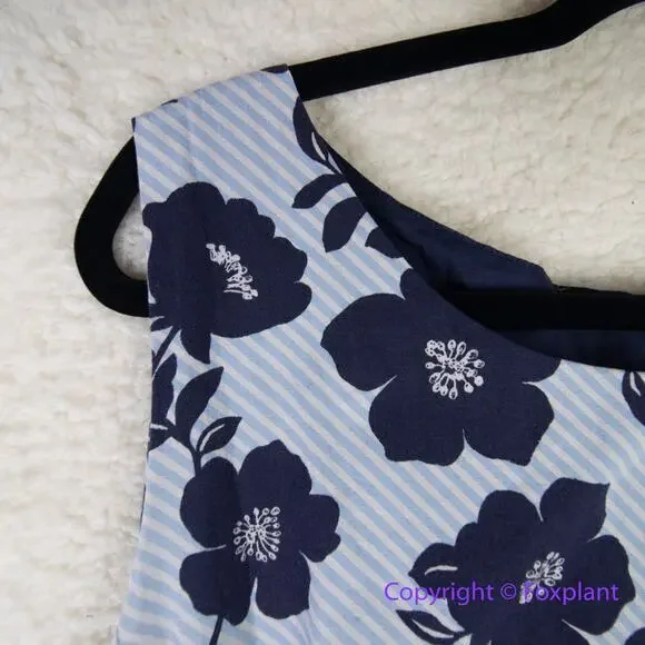 Vince Camuto women's blue floral print sleeveless dress plus size 20W - Picture 5 of 15